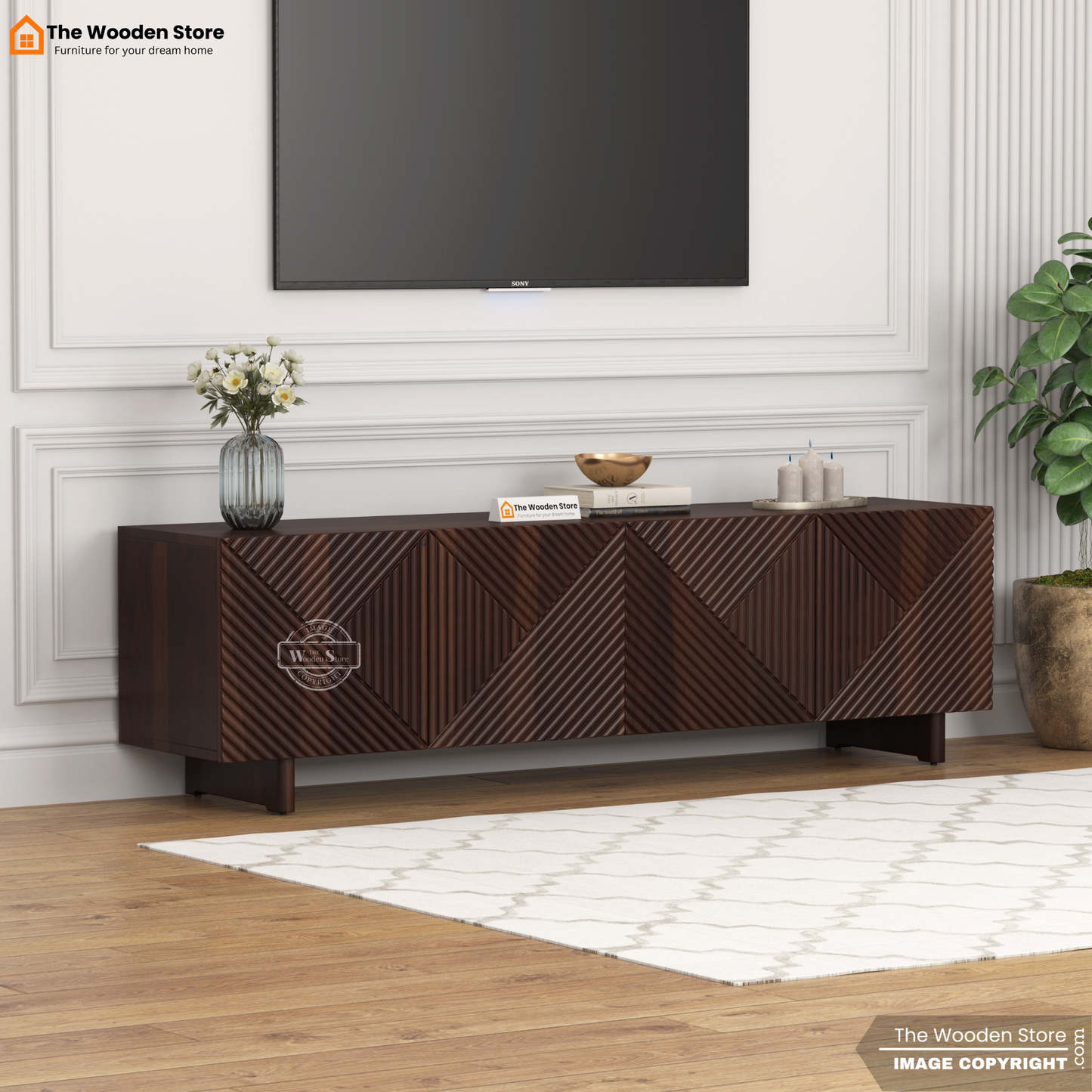 Bria Tv Unit (Walnut Finish)