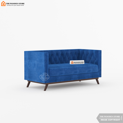 Cologne 2 Seater Fabric Sofa (Marine Blue)