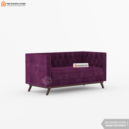 Cologne 2 Seater Fabric Sofa (Wine Berry)