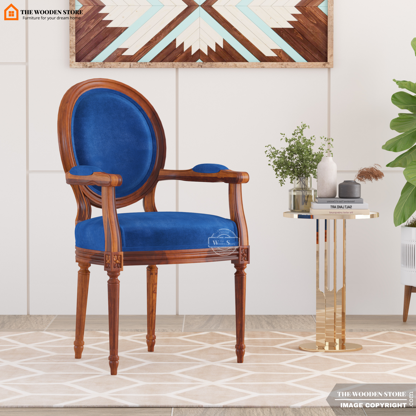 Louis Arm Chair (Marine Blue)
