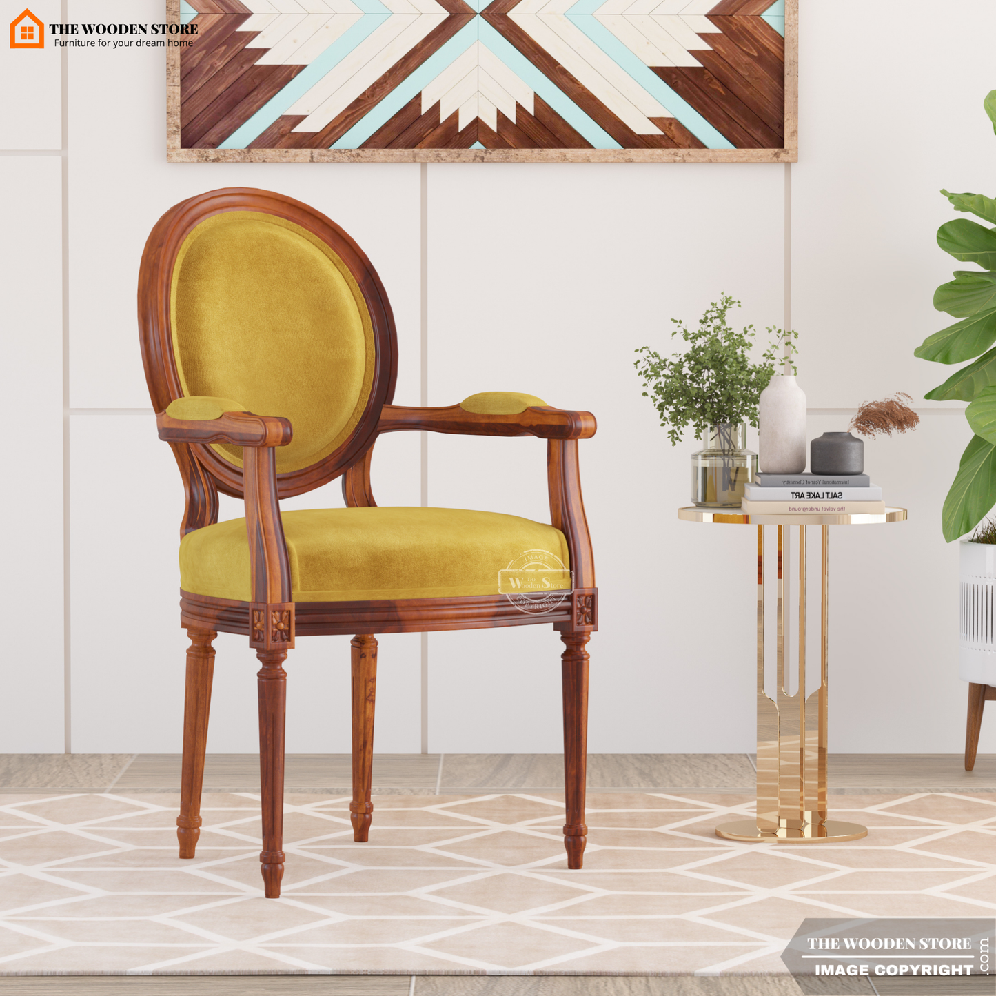 Louis Arm Chair (Orange Gold)