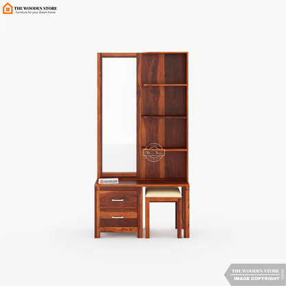 Jimmy Dressing Table With Stool (Honey Finish)