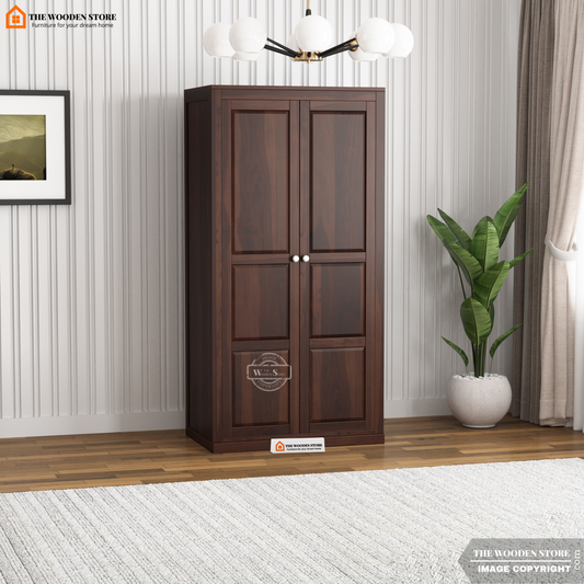 Oliver 2 Door Multi-Utility Wardrobe (Walnut Finish)