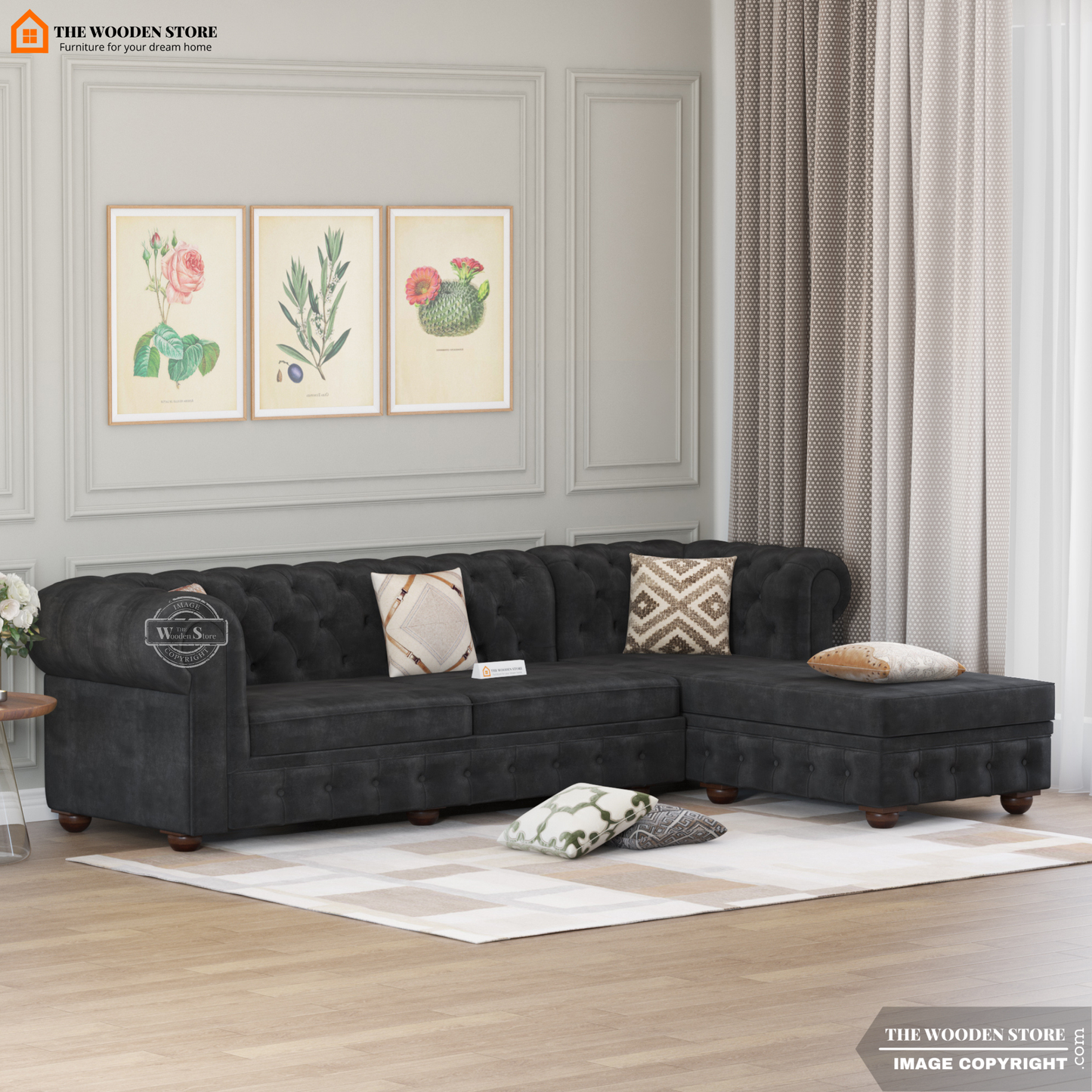 Ronin L - Shape Right Aligned Corner Sofa (Natural Grey)