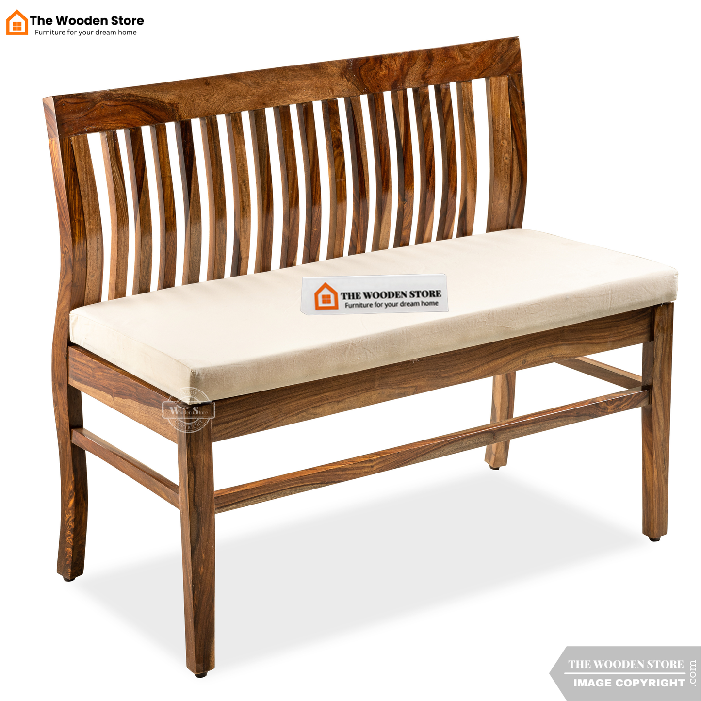 Ace Bench With Back Rest (Teak Finish)