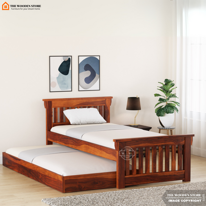 Kiara Trundle Bed (Honey Finish)