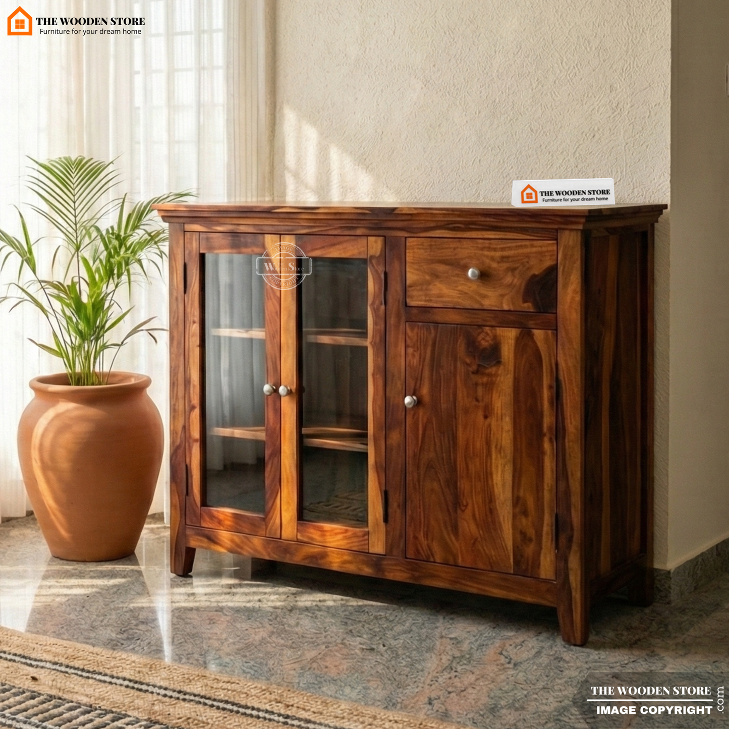 Bankston Kitchen Cabinet (Honey Finish)