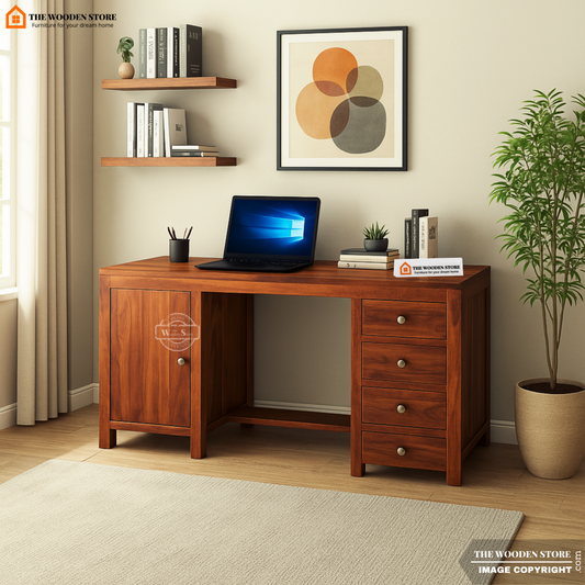 Brooklyn Study Table (Honey Finish)