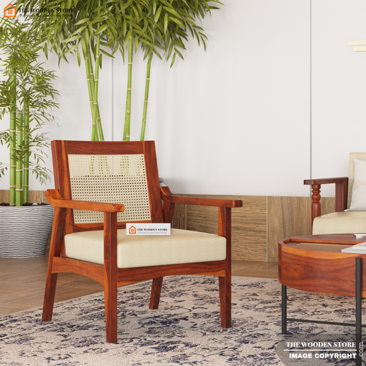 Dzire Cane Arm Chair (Honey Finish)