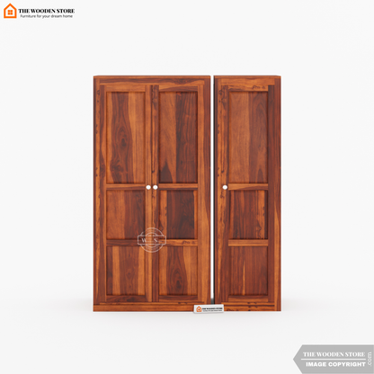 Oliver 3 Door Multi-Utility Wardrobe (Honey Finish)
