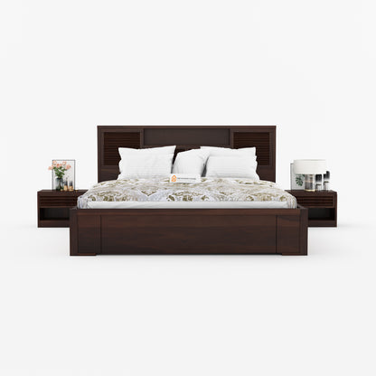 Franklin Bed with Drawer Storage (King Size, Walnut Finish)