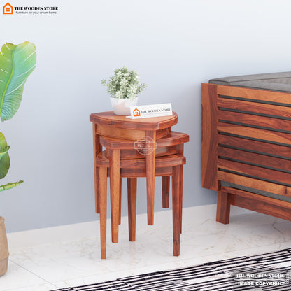 Trivio Nest of Tables (Honey Finish)