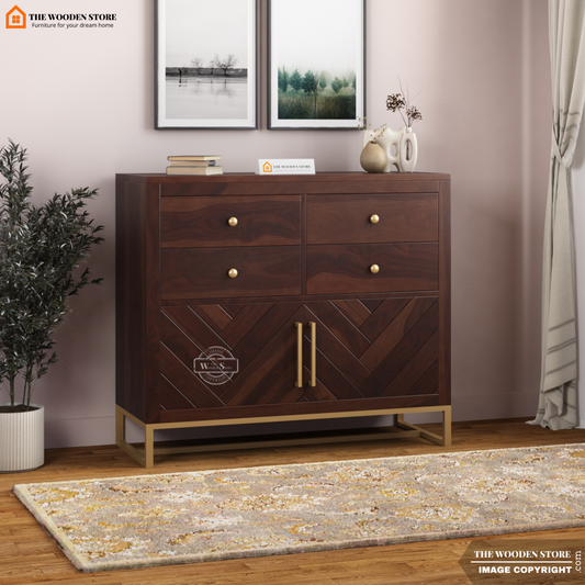 Kyron Chest Of Drawers (Walnut Finish)