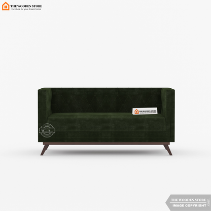Cologne 2 Seater Fabric Sofa (Olive Green)