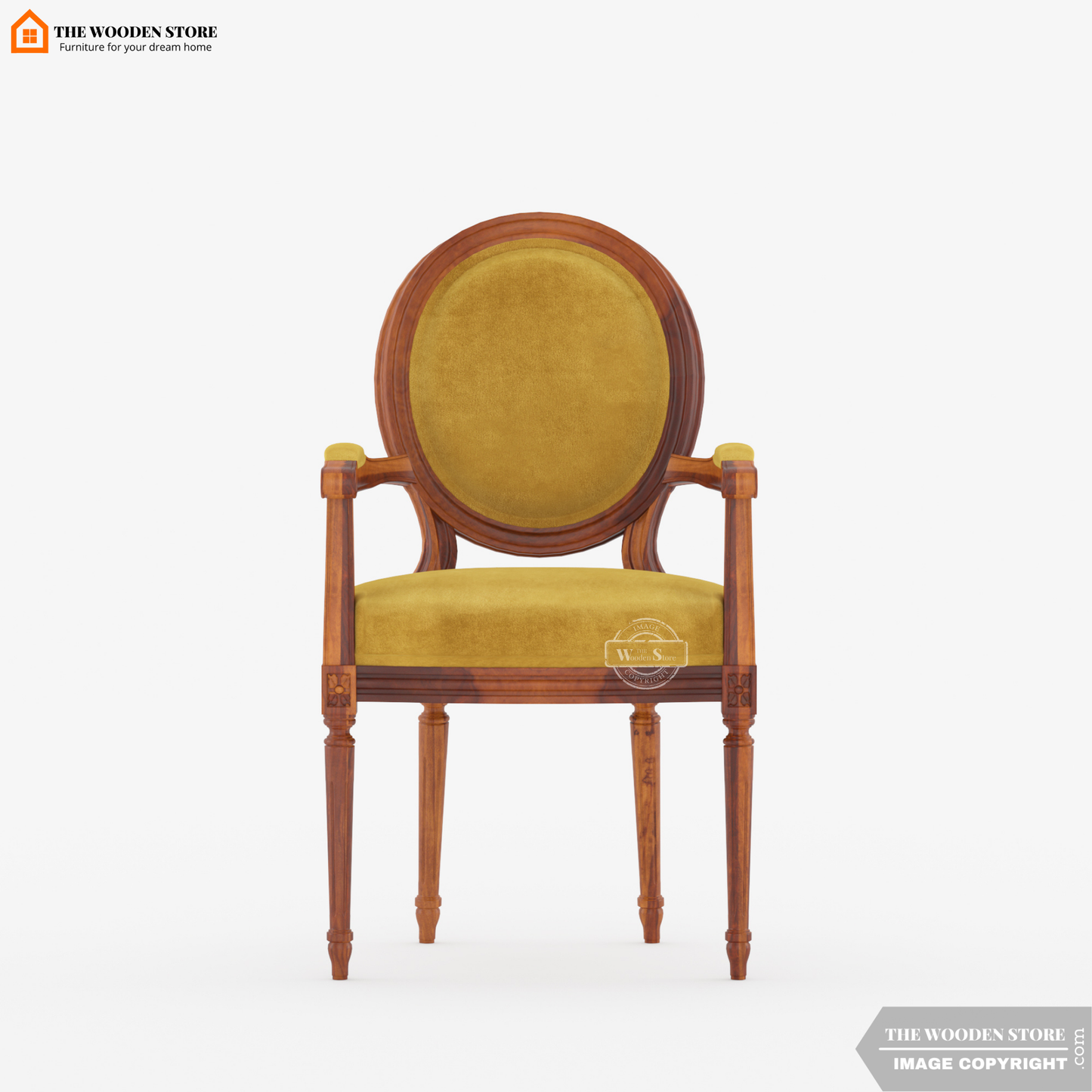 Louis Arm Chair (Orange Gold)