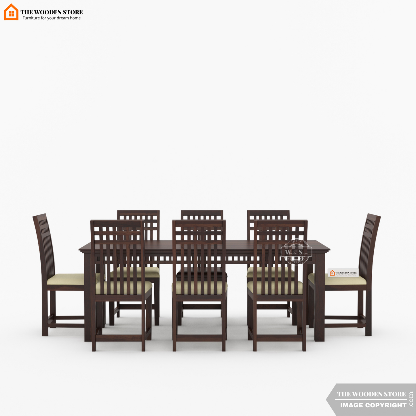 Donald 8 Seater Dining Set (Walnut Finish)