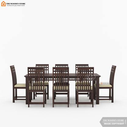 Donald 8 Seater Dining Set (Walnut Finish)