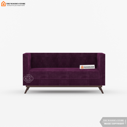 Cologne 2 Seater Fabric Sofa (Wine Berry)