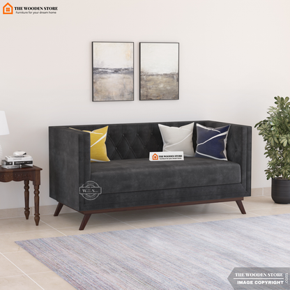 Cologne 2 Seater Fabric Sofa (Natural Grey)