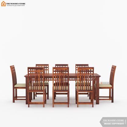 Donald 8 Seater Dining Set (Honey Finish)