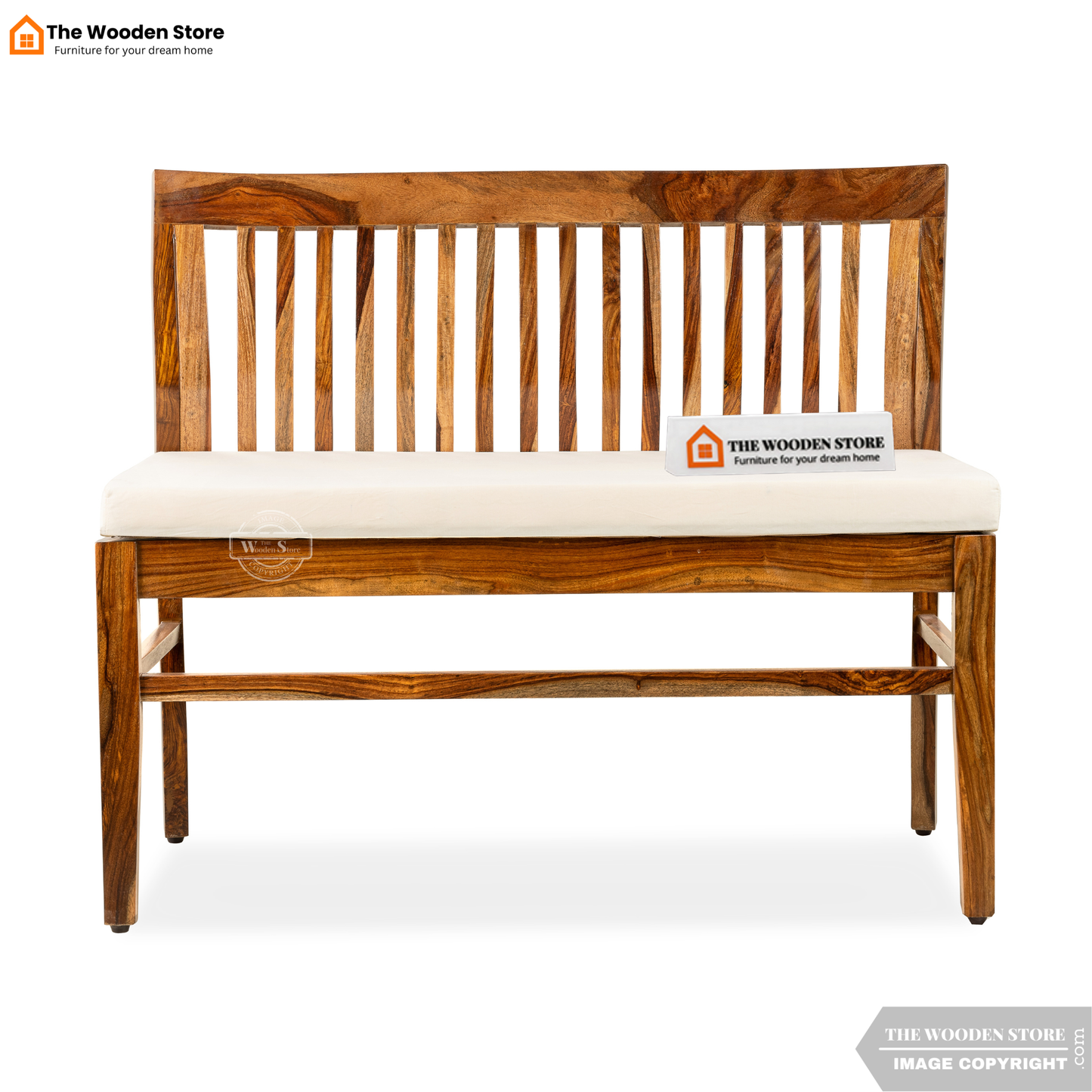 Ace Bench With Back Rest (Teak Finish)