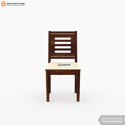 Bob Dining Chair With Fabric - Set of 2 (Walnut Finish)