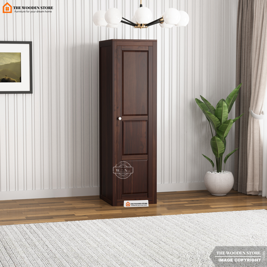 Oliver 1 Door Multi-Utility Wardrobe (Walnut Finish)