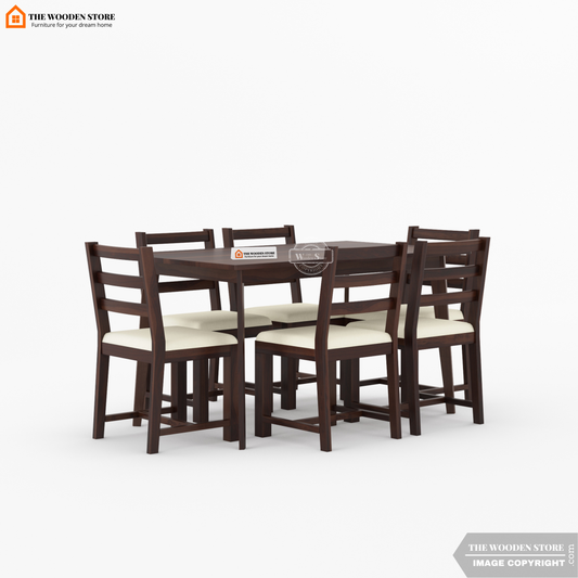 Sharon 6 Seater Dining Set (Walnut Finish)