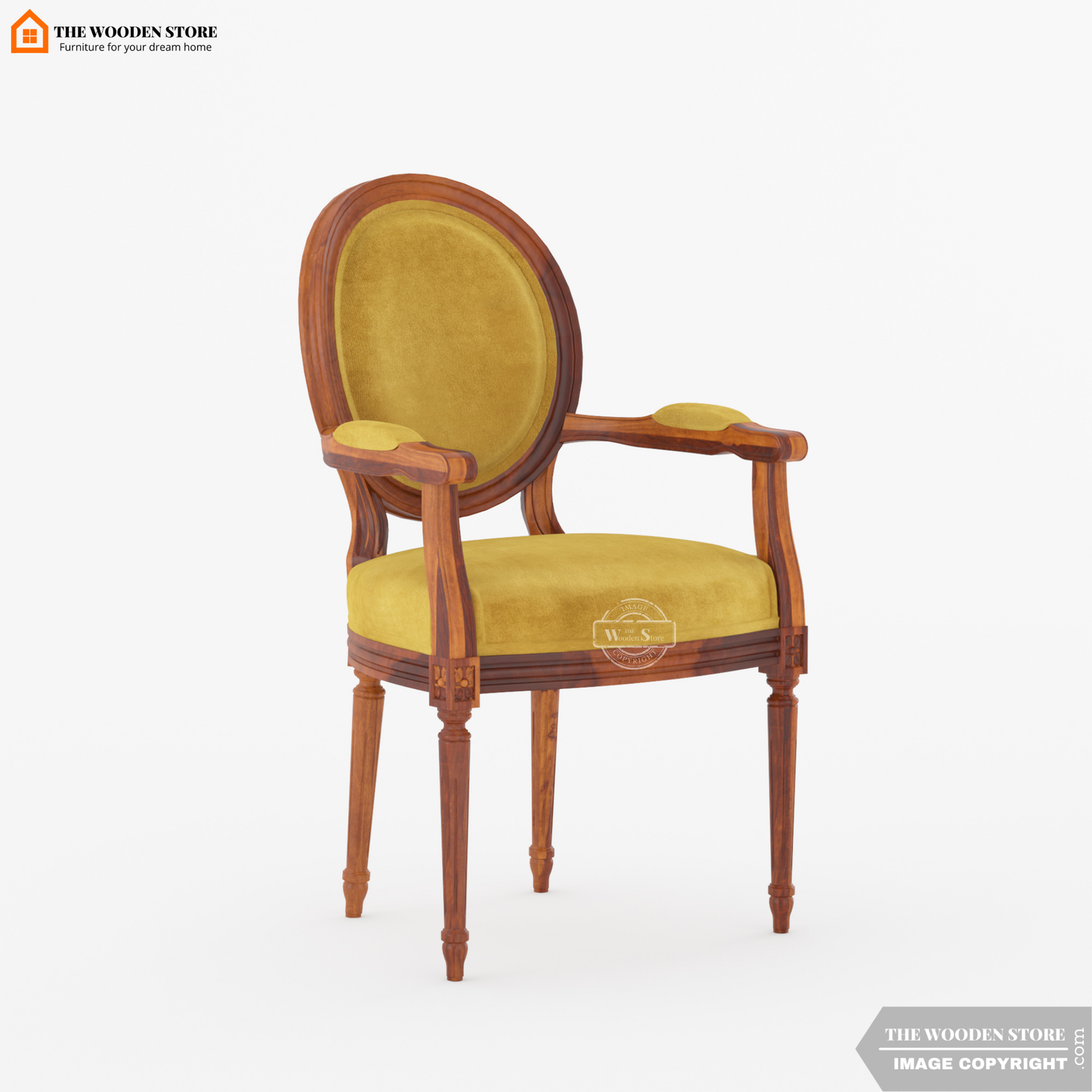 Louis Arm Chair (Orange Gold)