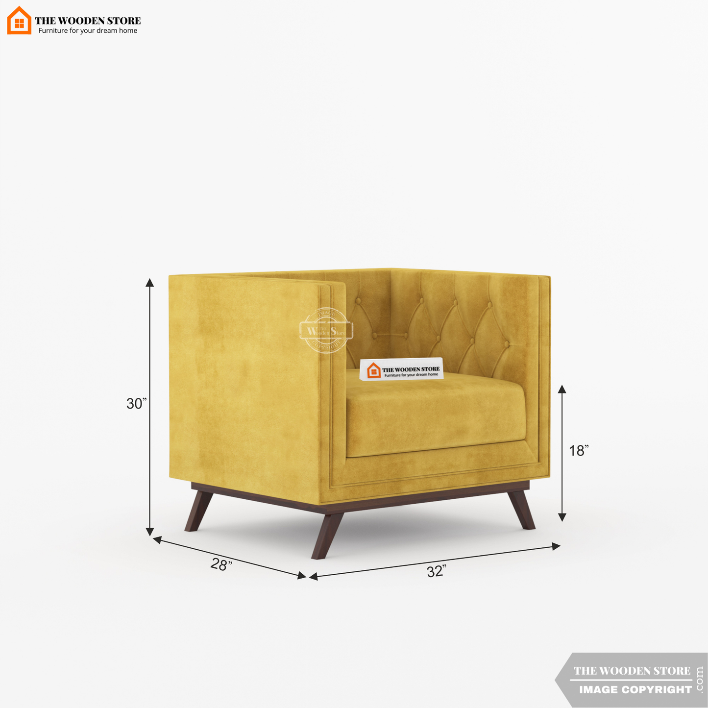 Cologne 3+1+1 Fabric Sofa Set (Orange Gold)