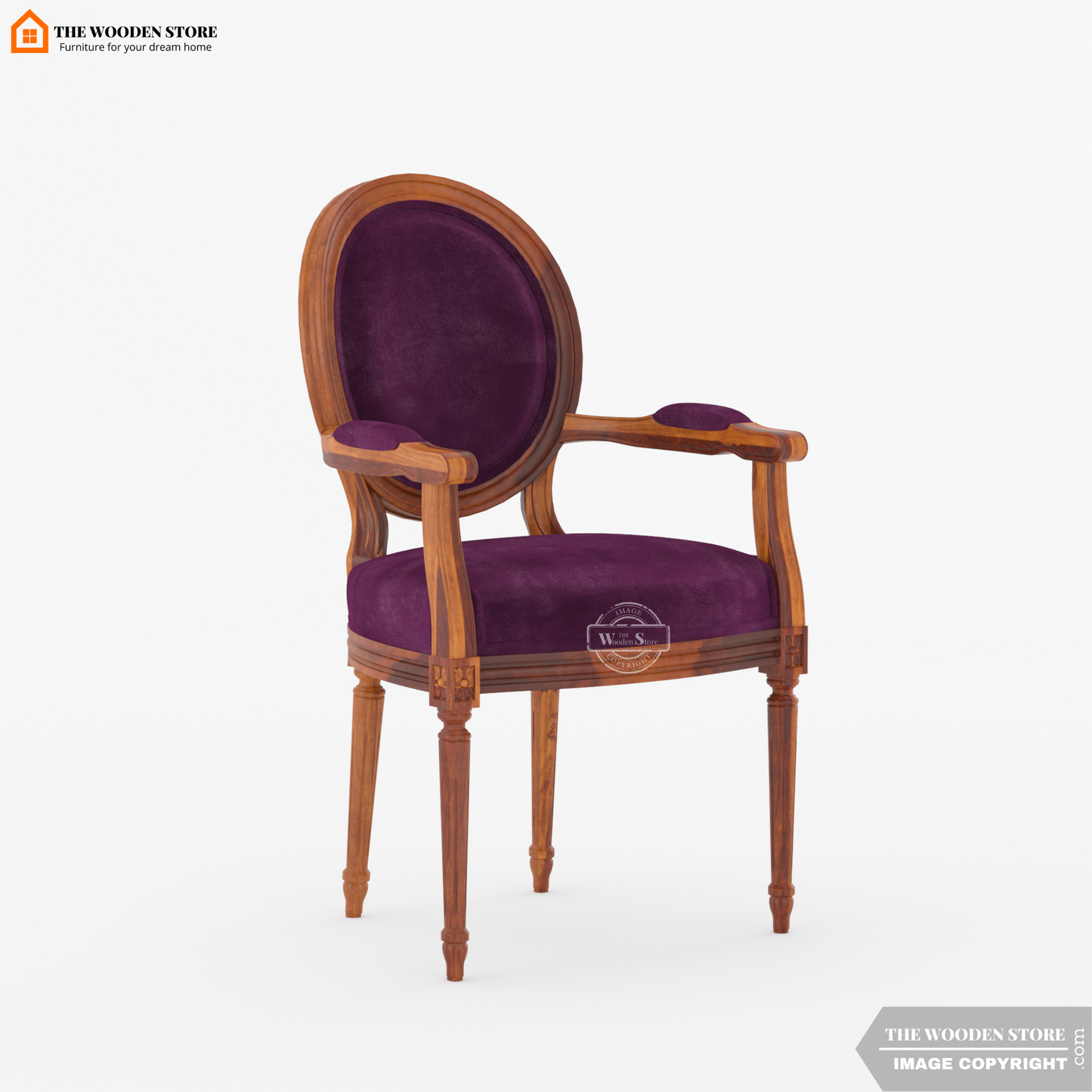 Louis Arm Chair (Wine Berry)