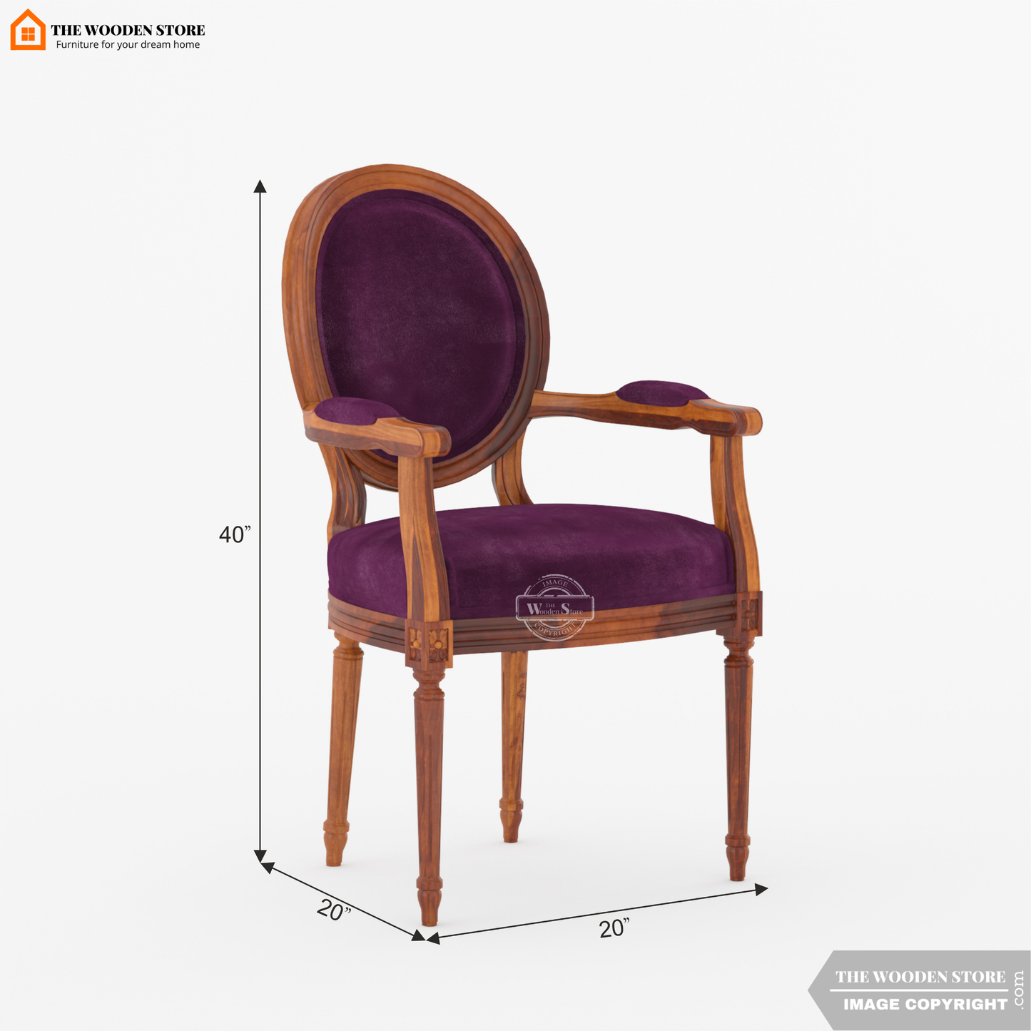 Louis Arm Chair (Wine Berry)