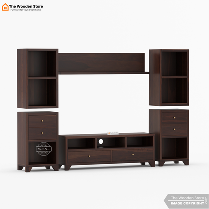 Darcy Sheesham Wood Tv Entertainment Unit (Walnut Finish)