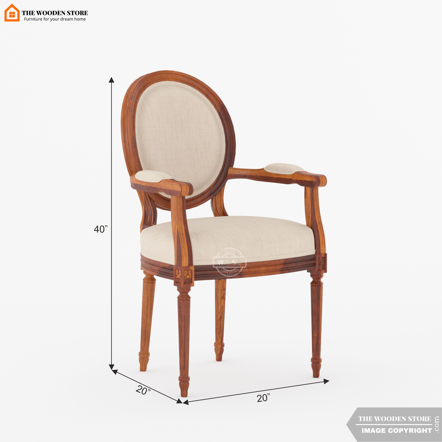 Louis Arm Chair (Soft Vanilla)