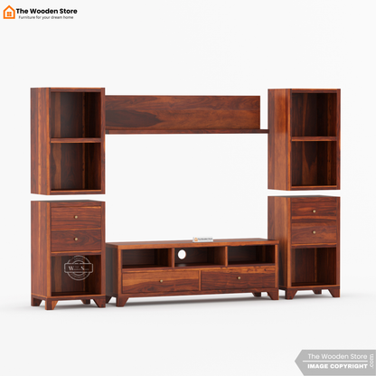 Darcy Sheesham Wood Tv Entertainment Unit (Honey Finish)