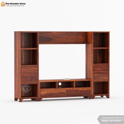 Darcy Sheesham Wood Tv Entertainment Unit (Honey Finish)
