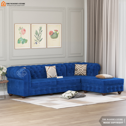 Ronin L - Shape Right Aligned Corner Sofa (Marine Blue)