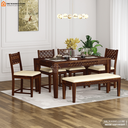 Daffy Dining Chair With Fabric - Set of 2 (Walnut Finish)