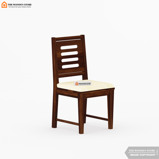 Bob Dining Chair With Fabric - Set of 2 (Walnut Finish)