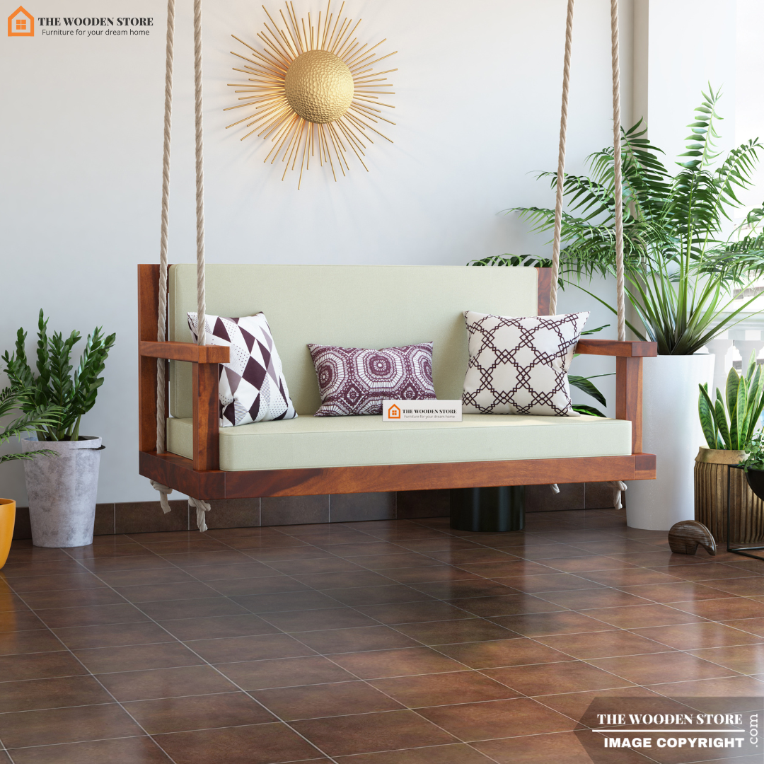 Elias Wooden Swing Chair (Honey Finish)