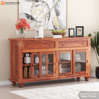 Carville Kitchen Cabinet (Honey Finish)