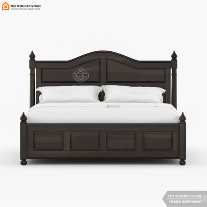 Boonville Bed with Drawer Storage (King Size, Walnut Finish)