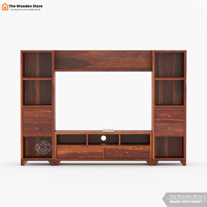 Darcy Sheesham Wood Tv Entertainment Unit (Honey Finish)