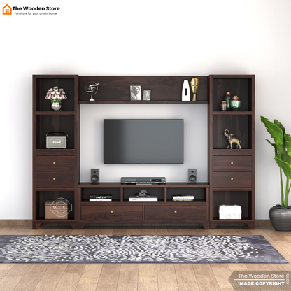Darcy Sheesham Wood Tv Entertainment Unit (Walnut Finish)