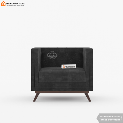 Cologne 1 Seater Fabric Sofa (Natural Grey)