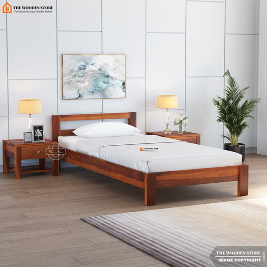 Romney Single Bed Without Storage ( Honey Finish )