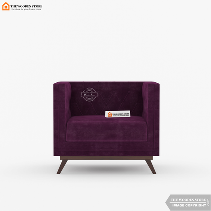 Cologne 1 Seater Fabric Sofa (Wine Berry)