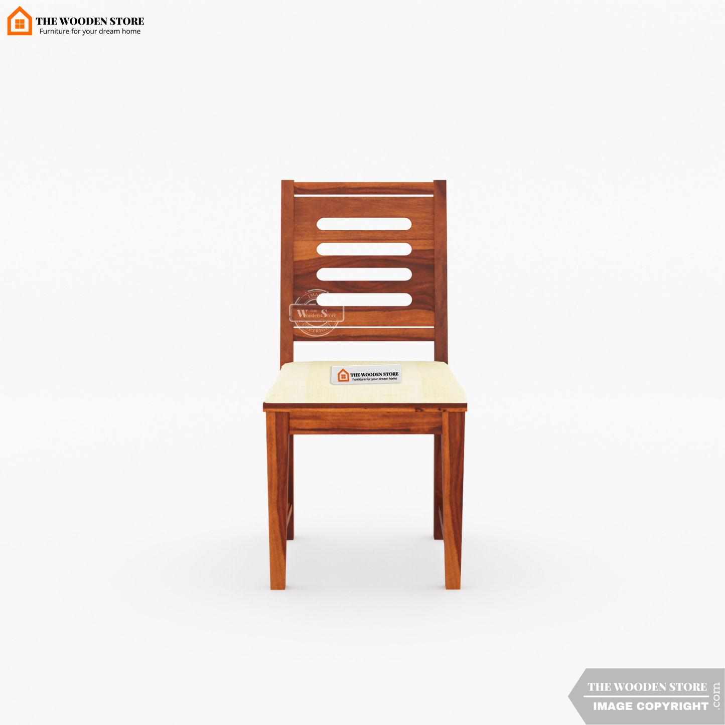 Bob Dining Chair With Fabric - Set of 2 (Honey Finish)