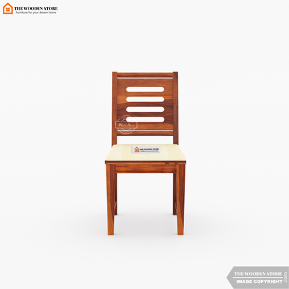 Bob Dining Chair With Fabric - Set of 2 (Honey Finish)