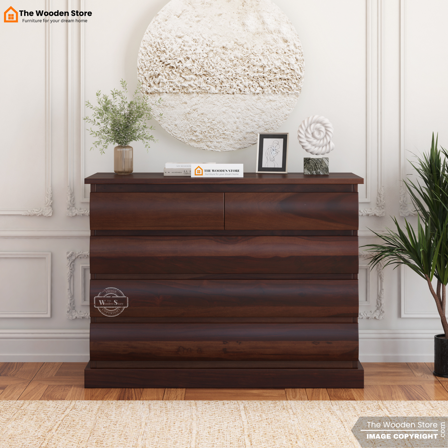 Kelly Chest of Drawer (Walnut Finish)